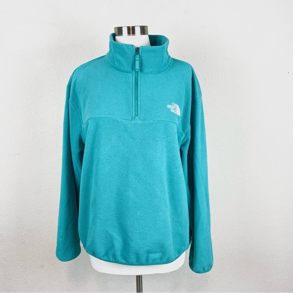 The North Face Teal Long-sleeve Quarter Zip Pullover Sweater/Jacket - Picture 1 of 9